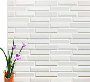 Art3d Peel and Stick 3D Wall Panels for Interior Wall Decor, White, 27.5"x30.7" (10 Pack)