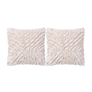 MoMA Decorative Throw Pillow Covers (Set of 2) - Pillow Cover Cushion Cover - Off White Cream Throw Pillow Cover - Decorative Sofa Throw Pillow Cover - Square Decorative Pillowcase - Cream - 18" x 18"