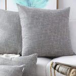 Kevin Textile New 2 Tone Star Faux Linen Pillowcase Decorative Cushion Covers for Bed/Sofa(26 x 26 Inch,Grey) Set of 2