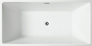Vanity Art Bath Free Standing Acrylic Bathtub Dimension: 59"Wx29.5"Dx24"H VA6813B-S