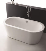 Bathtub King 59" Stand Alone Acrylic Soaking SPA Hot Tub Modern Freestanding Bathtubs with Custom Contemporary Design Made in USA