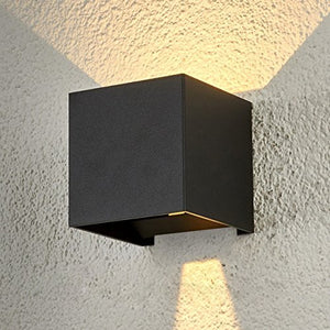 LED Aluminum Waterproof Wall Lamp,12W 100-277V 3000K Adjustable Outdoor Wall Light Warm Light 3.94" (Black-warm light)