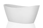 Empava 67" Made in USA Luxury Freestanding Bathtub Soaking SPA Flat Bottom Stand Alone Tub Modern Style with Custom Contemporary Design in White Acrylic EMPV-FT1518
