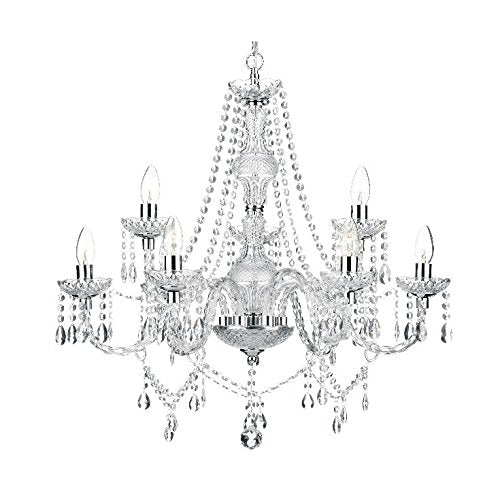 Saint Mossi Modern Contemporary Elegant Crystal Glass Chandelier Pendant Ceiling Lighting Fixture - 9 Lights