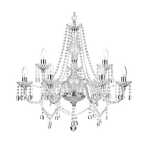 Saint Mossi Modern Contemporary Elegant Crystal Glass Chandelier Pendant Ceiling Lighting Fixture - 9 Lights