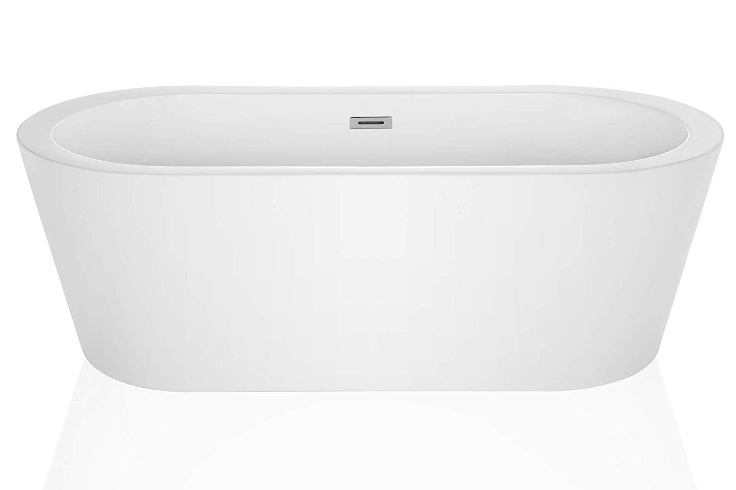 Bathtub King 59" Stand Alone Acrylic Soaking SPA Hot Tub Modern Freestanding Bathtubs with Custom Contemporary Design Made in USA