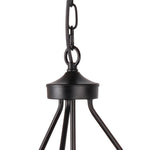 Anmytek Metal and Circular Wood Chandelier Pendant Five Lights Oil Black Finishing Retro Vintage Industrial Rustic Ceiling Lamp Light
