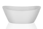 Empava 67" Made in USA Luxury Freestanding Bathtub Soaking SPA Flat Bottom Stand Alone Tub Modern Style with Custom Contemporary Design in White Acrylic EMPV-FT1518