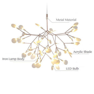 NIUYAO Sputnik Firefly Chandelier Led Pendant Lighting Ceiling Light Fixture Hanging Lamp with 45-Light (Rose Gold)