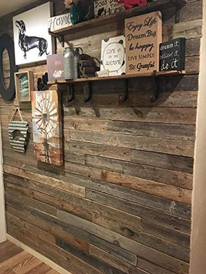Reclaimed barn Wood Wall Paneling, Planks for Accent Walls (1 Square Foot Sample Pack)