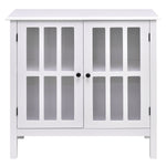 Tangkula Console Cabinet Storage White Glass Door Sideboard Console Table Server Display Buffet Cabinet (White)