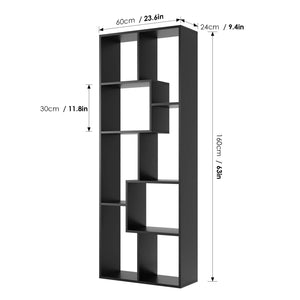 Homfa Bookshelf 8-Cube Bookcase DIY Free Standing Display Storage Shelves Decor Furniture for Living Room Library Home Office, Black