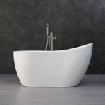 WOODBRIDGE 54" Acrylic Freestanding Bathtub Contemporary Soaking Tub with Brushed Nickel Overflow and Drain, B-0006 / BTA1507