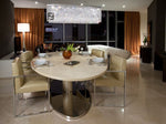 7PM Modern Contemporary Luxury Linear Island Dining Room Crystal Chandelier Lighting Fixture