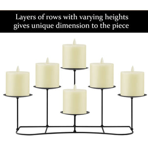 smtyle 6 Candle Holders Centerpieces Set Decor for Table or Fireplace Candelabra for Flameless or Wax Pillar Decoration on Coffee Desk/Floor
