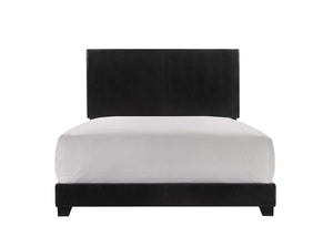 Crown Mark Upholstered Panel Bed in Black, Full