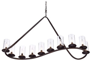 Heritage 44" Wide Bronze 10-Light Island Chandelier - Franklin Iron Works