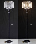 Hsyile Lighting KU300153 Elegant Designs Crystal Floor Lamp chrome Finish,2 Lights