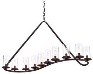 Heritage 44" Wide Bronze 10-Light Island Chandelier - Franklin Iron Works