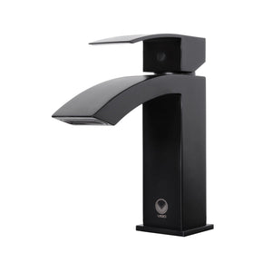 VIGO VG01015MB Satro Modern Bathroom Faucet, Single-Hole Deck-Mount Lavatory Faucet with Plated Seven Layer Matte Black Finish