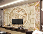 LoaiZh Dragon Phoenix Pattern 3D Wallpaper Mural Wall Sticker 400cmX300cm