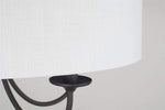 Kira Home Quinn 21" Traditional 5-Light Chandelier + White Linen Drum Shade, Oil-Rubbed Bronze Finish