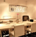 7PM Modern Contemporary Luxury Linear Island Dining Room Crystal Chandelier Lighting Fixture
