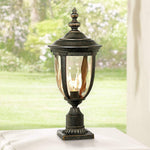 Bellagio Vintage Outdoor Post Light Bronze 25 inch Tall Fixture with Pier Mount for Deck Patio Entryway - John Timberland