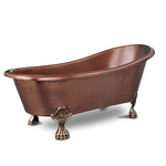 Sinkology TBT-6631CL Heisenberg Handmade Pure Solid Freestanding Claw Foot Bath Tub, 5.5', Antique Copper