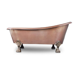 Sinkology TBT-6631CL Heisenberg Handmade Pure Solid Freestanding Claw Foot Bath Tub, 5.5', Antique Copper