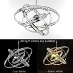 MEEROSEE Crystal Chandeliers Modern Sphere Orb Chandelier Globe Cage Round Pendant Lights Fixtures Lighting Dining Room Contemporary Ceiling Light Adjustable Shape DIY Design D23.6 inches