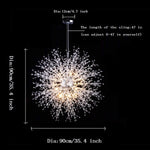 GDNS Chandeliers Firework LED Light Stainless Steel Crystal Pendant Lighting Ceiling Light Fixtures Chandeliers Lighting,Dia 31.5 Inch