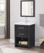 Runfine RF110012G Bathroom 24 Inch Vanity with Cultured Marble top and Basin, Modern Grey Finish