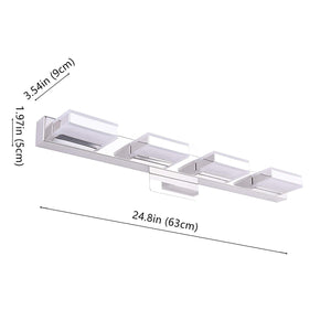 mirrea 24in Modern LED Vanity Light in 4 Lights Stainless Steel and Acrylic 21w Cold White 5000K