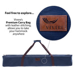 Vivere Double Hammock with Space-Saving Steel Stand, Tropical