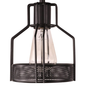 Unitary Brand Antique Black Metal Long Kitchen Island Light with 5 E26 Bulb Sockets 200W Painted Finish