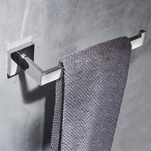 VELIMAX Premium Stainless Steel 4-Piece Bathroom Hardware Set Wall Mount Chrome Bathroom Holders Modern Towel Bars Set Polished Finish