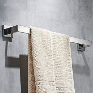 VELIMAX Premium Stainless Steel 4-Piece Bathroom Hardware Set Wall Mount Chrome Bathroom Holders Modern Towel Bars Set Polished Finish