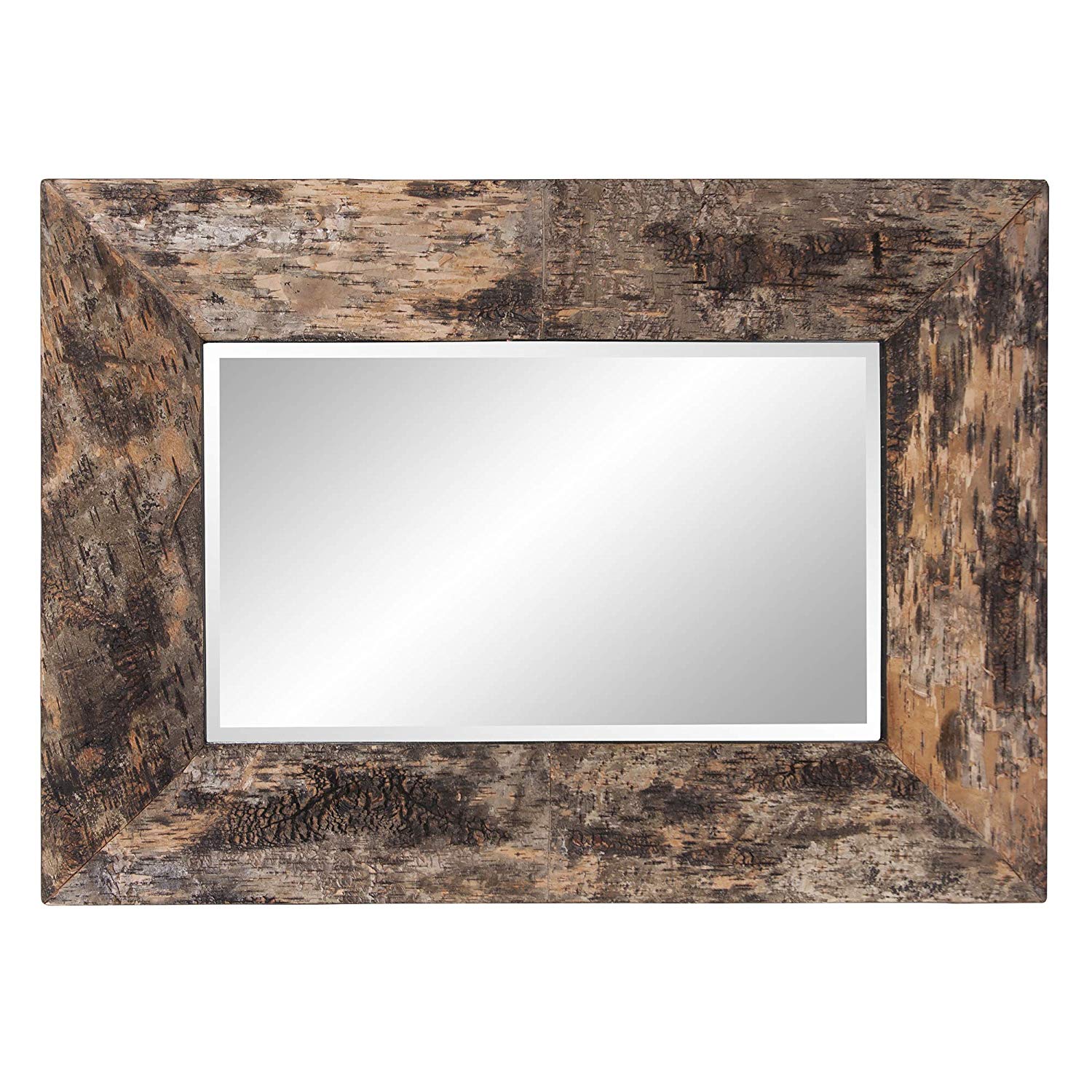 Howard Elliott Kawaga Mirror, Natural Birch Bark Frame, Rustic Lodge Decor