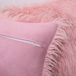 Ashler Pack of 2 Decorative Luxury Style Pink Faux Fur Throw Pillow Case Cushion Cover 18 x 18 Inch 45 x 45 cm