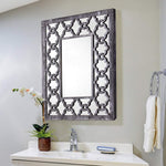 American Art Decor Rustic Gray Trellis Wall Vanity Accent Mirror (36" H x 27.5" L x 1.75" D)