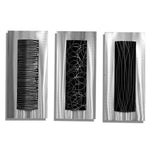 Statements2000 Contemporary Black & Silver Abstract Metal Wall Art Accent Modern Home Decor, Set of Three - Trifecta by Jon Allen
