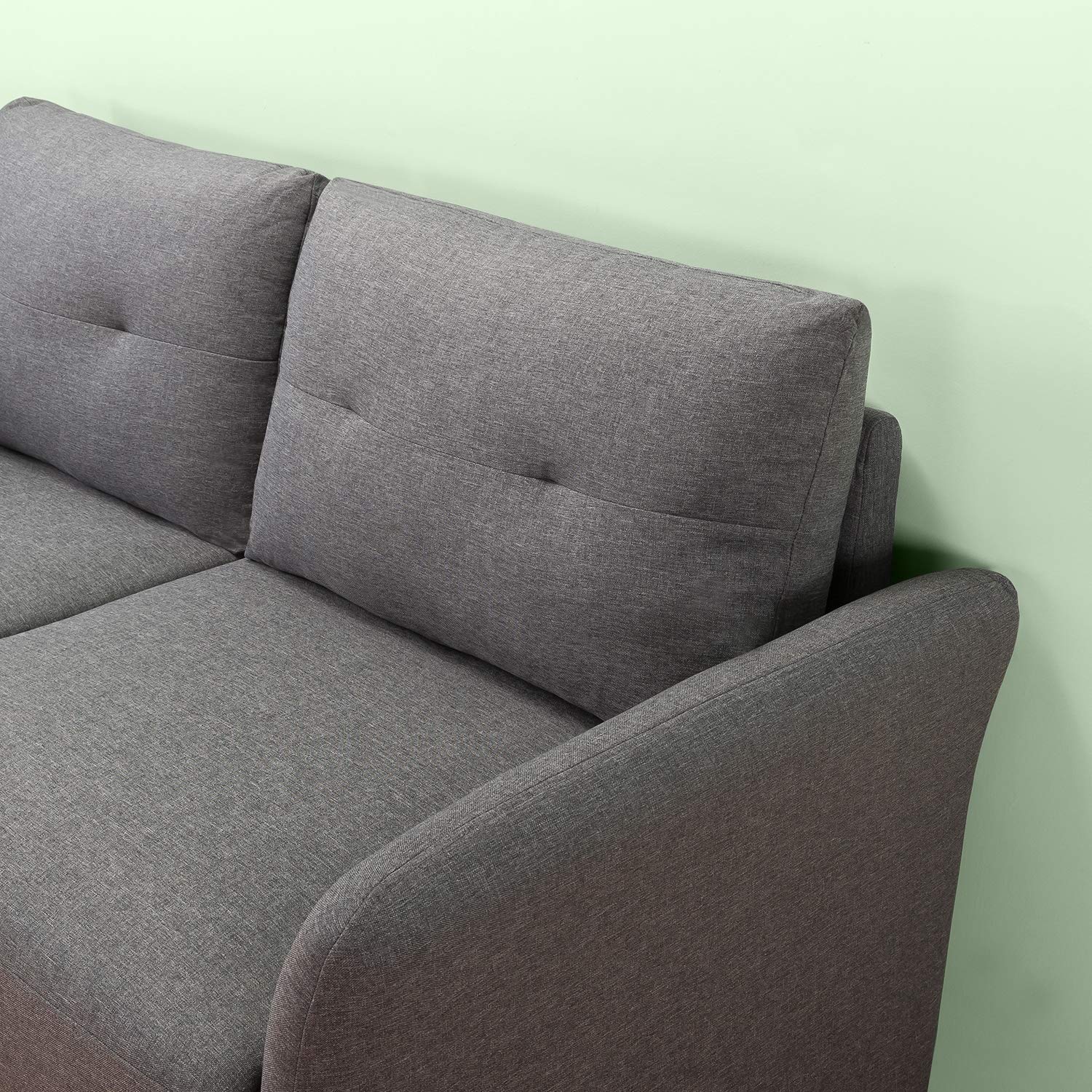Zinus Contemporary Upholstered Sofa, Dark Grey