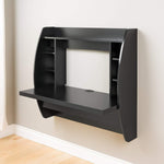 Prepac Wall Mounted Floating Desk with Storage in Black