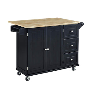 Home Styles 4510-95 Liberty Kitchen Cart with Wood Top, Black