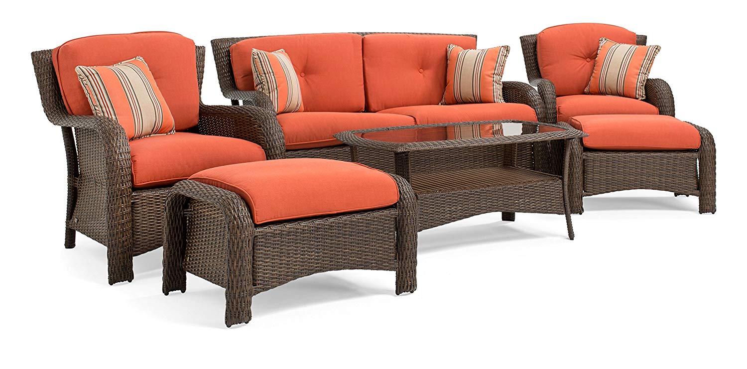 La-Z-Boy Outdoor Sawyer 6 Piece Resin Wicker Patio Furniture Conversat – Belisma