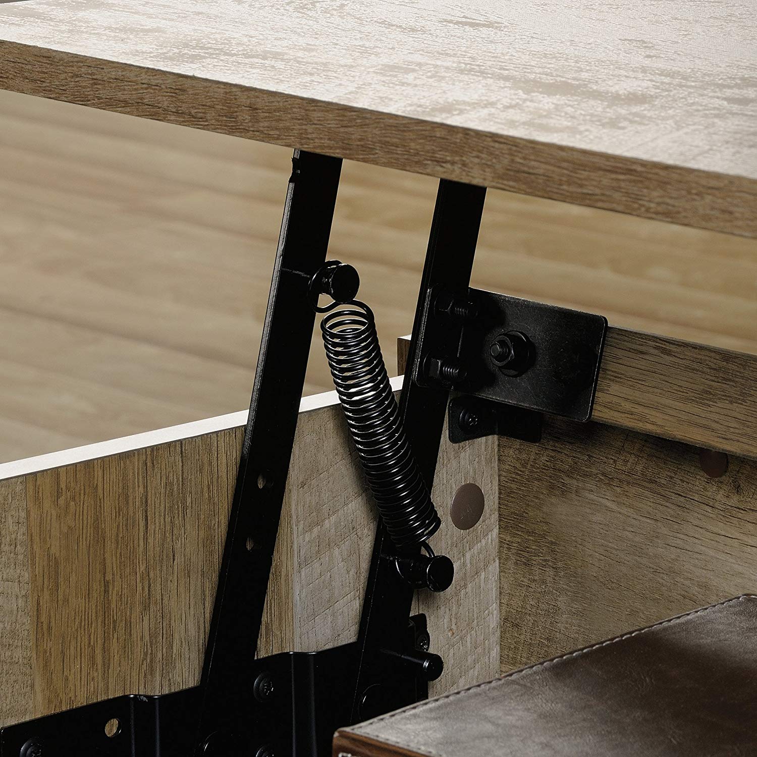 Sauder 420011 Dakota Pass Lift Top Coffee Table, L: 43.15" x W: 19.45" x H: 19.02", Craftsman Oak finish