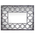 American Art Decor Rustic Gray Trellis Wall Vanity Accent Mirror (36" H x 27.5" L x 1.75" D)