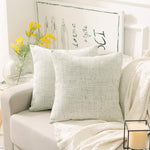 HOME BRILLIANT Decorative Accent Pillow Case Striped Chenille Plush Velvet Cushion Cover for Sofa, 2 Pack, 18x18-inch (45cm), Cream Mixed Black