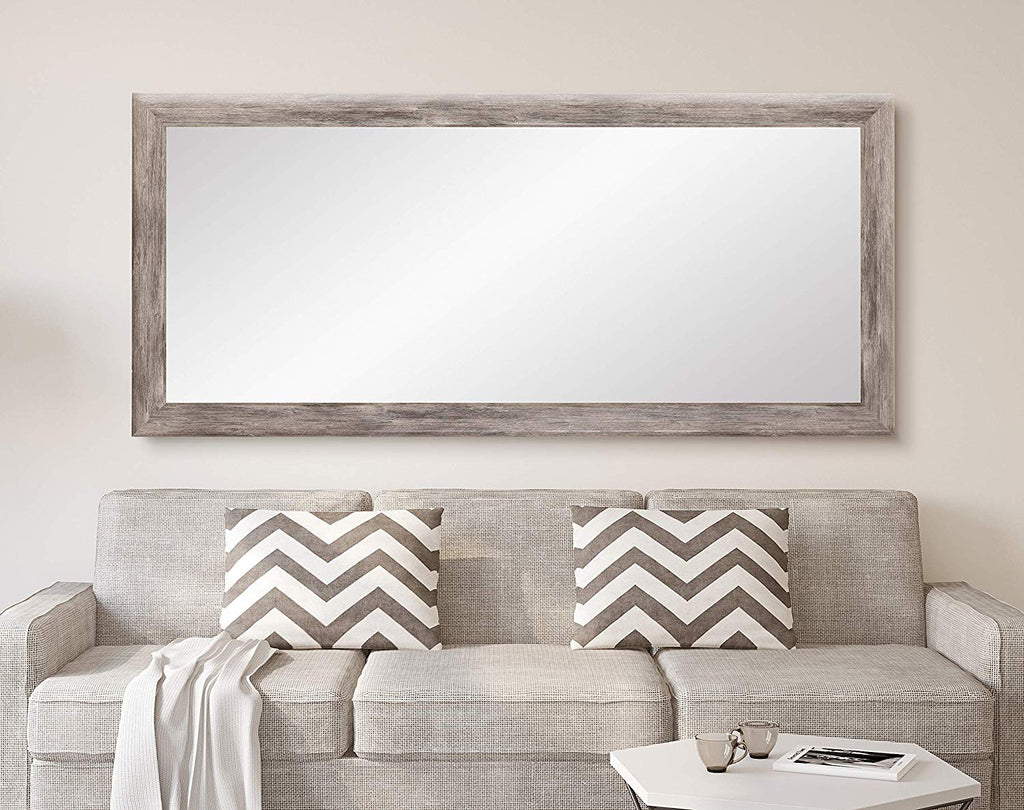 BrandtWorks Barn Wood Full Length Floor Vanity Wall Mirror, 33 x 67, Gray